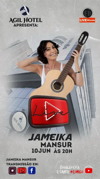 Cartaz da live com Jameica Mansur